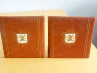 Vintage Set Brown Bookends Book Ends crest shield griffin