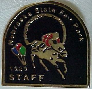 1989 Nebraska State Fair Park Racing Staff Pin Lincoln NE Nebr. Neb.