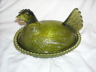 listed green glass hen on nest 4  7 00  amethyst 