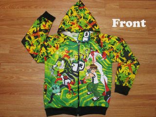 Ben 10 Hooded Spring Jacket #01 Green Size XXL age 12 14