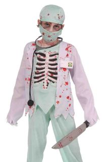 Kids Zombie Skeleton Surgeon Evil Doctor Halloween Costume