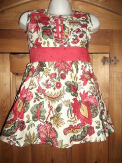 STUNNING MONSOON GIRLS FLORAL RED SASH BELTED DRESS PARTY SUMMER 1 2 3 