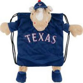 Texas Rangers MLB Baseball Kids Plush Pal Clinch Style Backpack Back 