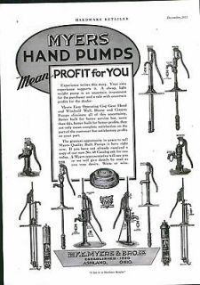 1935 AD Myers Water Hand Pumps Windmill Well