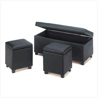 Multi purpose bench, ottoman, TRUNK & STOOLS storage, coffee table 