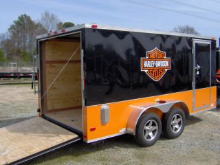 14enclosed cargo bike trailer/harley Davidson decal