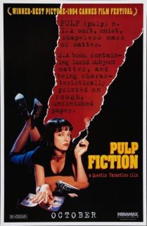 Pulp Fiction   ORIGINAL ADVANCE TEASER MOVIE POSTER U.S. 1SH 1994
