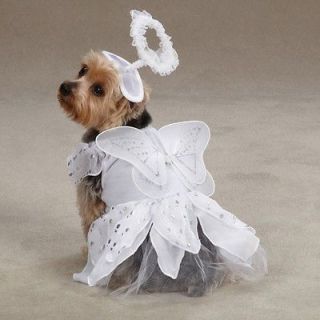   Canine Angel Paws Halloween Dog Costume White with Wings and Halo