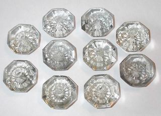 Lot of 6 Antique Hawkes Glass Company unfinished glass doorknobs 