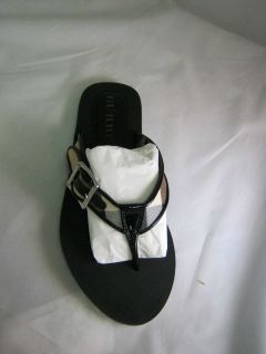 NIB Burberry Nova Check Plaid Flip Flop Sandals Black Size 37