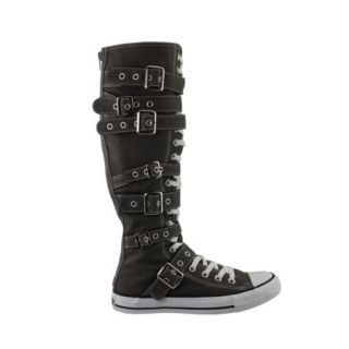  ALL STAR~XX HI~BUCKLE CHUCK~Knee High~CHARCOAL GRAY~Straps~All Sizes