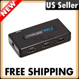 HDMI Amplifier Splitter Switch Box Powered Dual 1x2 2 Port for HDTV 