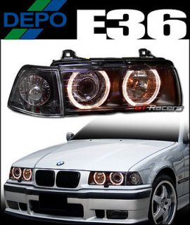 DEPO BLK HALO PROJECTOR HEAD LIGHTS LAMPS CORNER SIGNAL 1992 1998 BMW 
