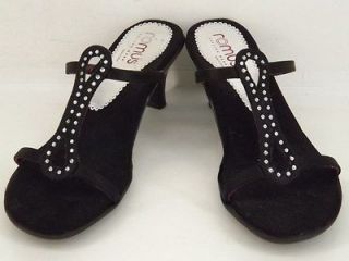 NIB $119 Womens shoes black fabric rhinestone Romus 36 5 5.5 M sandal 