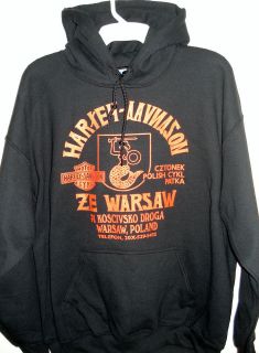 Harley Davidson Warsaw Poland Biker Hoodie Sizes M 5XL Black Vintage 