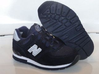 New Balance 574 Navy Blue Silver Infant Toddlers Sneakers Size 7