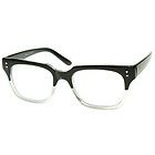 Retro Angled Horned Rim Retro RX Clear Lens Eye Glasses with Metal 