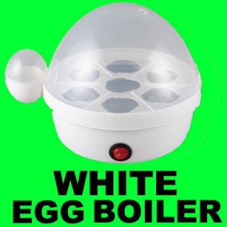 PURE WHITE ELECTRIC EGG BOILER STEAMER POACHER NEW