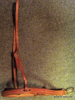 NEW NOSEBAND WITH CAVESON HERMANN OAK HARNESS LEATHER SOLID BRASS 