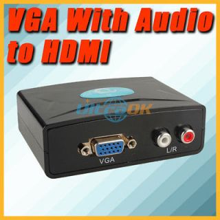New 5Gbps VGA With Audio to HDMI Converter for pc computer DVD PS3 X 