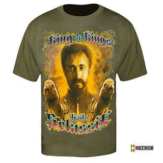 Haile Selassie Rasta T Shirt Rastafari Rasta Reggae Africa Marley 