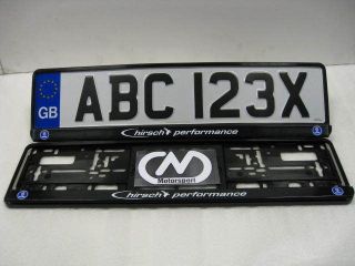 SAAB HIRSCH PERFORMANCE NUMBER PLATE SURROUNDS X 2