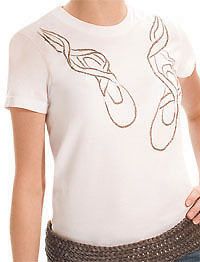 Dance White or Pink Ballet Pointe Shoes T Shirt Top Ad