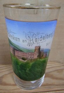 AGU08 * GORGEOUS ORIGINAL HEIDELBERG SOUVENIR GLASS * ANTIQUE GERMAN 