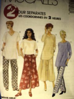 UNCUT McCalls Pattern Misses Tunic Top Pants Skirt 8276