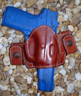 BROWN LEATHER BELT SNAP HOLSTER for RUGER P89 P85 P90