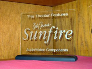 SUNFIRE HOME THEATER ETCHED GLASS SIGN