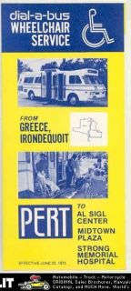 1975 Rochester NY Dial A Bus Wheelchair PERT Brochure Greece 