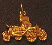 LOOK Gold Plated Car Charm Jewelry Ford model T Silver .925