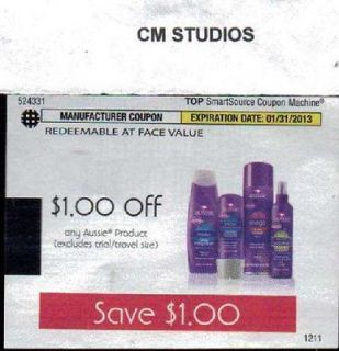 10 $1.00/1 AUSSIE ANY (NO TRIAL/TRAVEL SIZE) COUPONS EXP 01/31/13