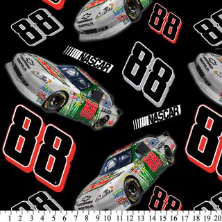 NASCAR ® Dale Earnhardt Jr. #88 Car Racing Fleece Fabric Print 