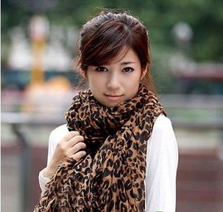 New Style Fashion Womens Girls Long Leopard Shawl Scarf Wrap Stole 