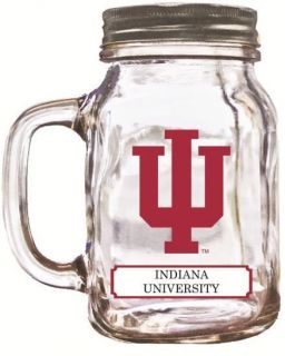 Duck House Indiana University Glass Mason Jar w/lid, 20oz (LMJ419)
