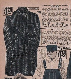 STIFEL Drill 1920s Vintage Workwear Ad Denim overalls & Jacket 
