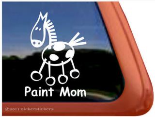 PAINT MOM ~ CUTE Paint Pinto Stick Horse Trailer Window Decal Sticker