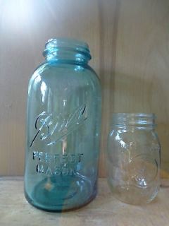 Blue Ball Jar 1910   1923 Golden Harvest circa 1970 Lot of 2 jars