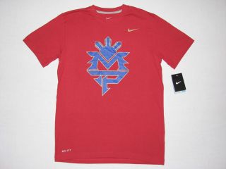 Nike Mens Manny Pacquiao T Shirt Red NWT Dry Fit