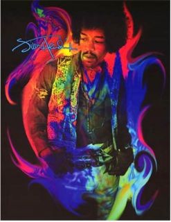 JIMMY HENDRIX jimmi rock roll guitar legend rainbow flames photo 
