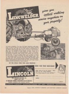 Vintage 1959 LINCOLN LINCWELDER WELDER Advertisement