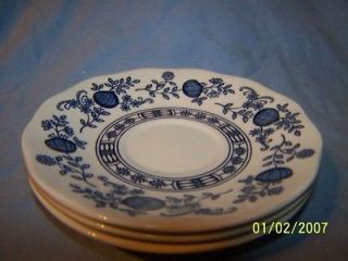 Enoch Wedgwood Tunstall Blue Heritage Onion Saucer Made in England