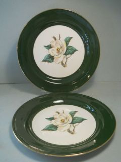   of 2 Dinner Plates Jade Rose by Homer Laughlin & Lifetime China USA