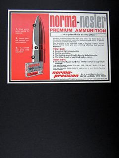 Norma Precision Bullets Nosler Partition Bullet 1965 print Ad 