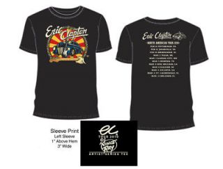 ERIC CLAPTON 2010 TOUR T SHIRT BLACK CAR XL