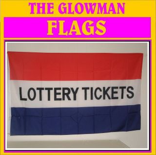 LOTTERY TICKETS FLAG for SHOP CAFE MARKET SIGNS CAR GARDEN HOUSE HOME 