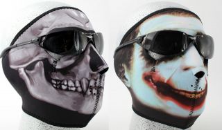   Reversible Neoprene Motorcycle Biker Full Face Mask Skull Joker