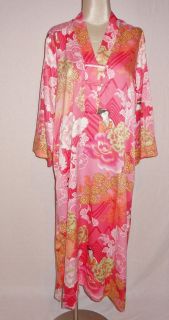 natori miyako floral print geisha caftan longer robe s new
